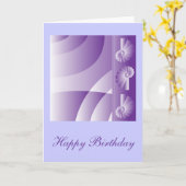Lila "Happy Birthday" ontwerp Kaart (Gele Bloem)