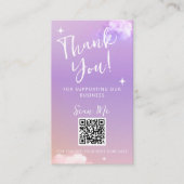 Lila Hartelijk dank voor uw bestelling QR-code inv Visitekaartje (Voorkant)