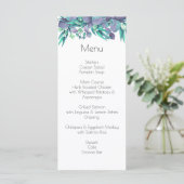 Lila & Heldergroene Botanische Bruiloft Menu (Staand voorkant)