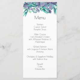 Lila & Heldergroene Botanische Bruiloft Menu