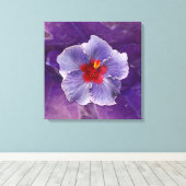 Lila Hibiscus Canvas Afdruk (Insitu (Houten vloer))