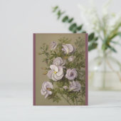  Lila Hibiscus Purple Flowers Floral Briefkaart (Staand voorkant)