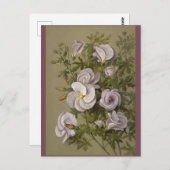 Lila Hibiscus Purple Flowers Floral Briefkaart (Voorkant / Achterkant)