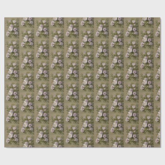 Lila Hibiscus Purple Flowers Floral Cadeaupapier (Vlak)