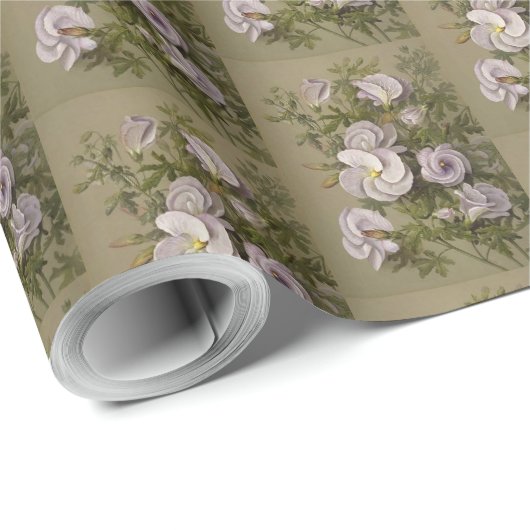  Lila Hibiscus Purple Flowers Floral Cadeaupapier (Rol Hoek)