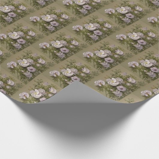  Lila Hibiscus Purple Flowers Floral Cadeaupapier (Hoek)