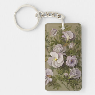  Lila Hibiscus Purple Flowers Floral Sleutelhanger