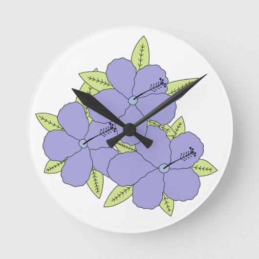 Lila Hibiskus Ronde Klok (Voorkant)