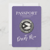 Lila huwelijksuitnodiging Puerto Rico Passport Kaart (Achterkant)