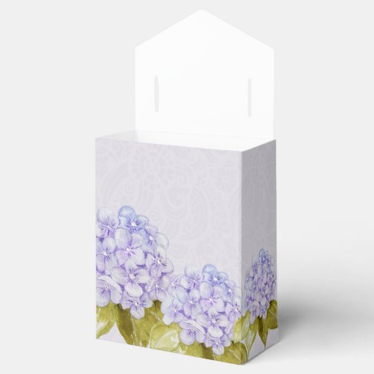 Lila Hydrangea Handgeschilderd Bedankdoosjes (Geopend)