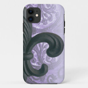 " lila " ijzer fleur de lis iPhone 11 hoesje