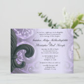 Lila "IJzervloer de lis" WEDDING INVITATIE Kaart (Staand voorkant)