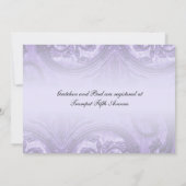 Lila "IJzervloer de lis" WEDDING INVITATIE Kaart (Achterkant)