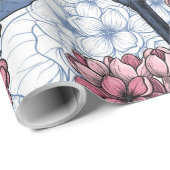 Lila in roze en blauw cadeaupapier (Rol Hoek)