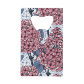 Lila in roze en blauw creditkaart flessenopener (Achterkant)