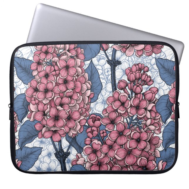 Lila in roze en blauw laptop sleeve (Voorkant)