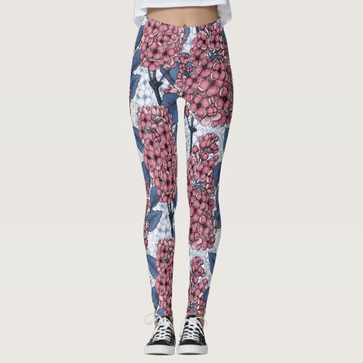 Lila in roze en blauw leggings (Voorkant)