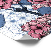 Lila in roze en blauw poster (Hoek)