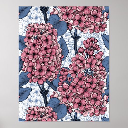 Lila in roze en blauw poster (Voorkant)
