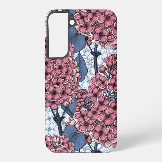 Lila in roze en blauw samsung galaxy hoesje (Achterkant)