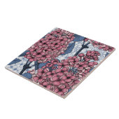 Lila in roze en blauw tegeltje (Zijkant)