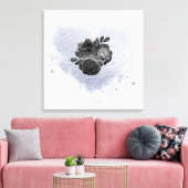*~* Lila Iridescent Heart Flower Personaliseren Canvas Afdruk (Insitu (Woonkamer))
