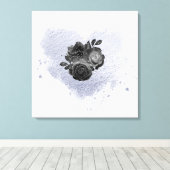 *~* Lila Iridescent Heart Flower Personaliseren Canvas Afdruk (Insitu (Houten vloer))