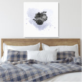 *~* Lila Iridescent Heart Flower Personaliseren Canvas Afdruk (Insitu (Slaapkamer))