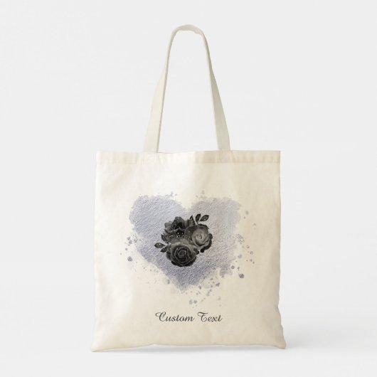 *~* Lila Iridescent Heart Flowers personaliseren Tote Bag (Achterkant)