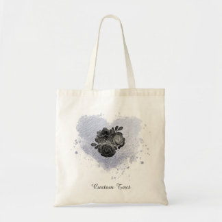 *~* Lila Iridescent Heart Flowers personaliseren Tote Bag