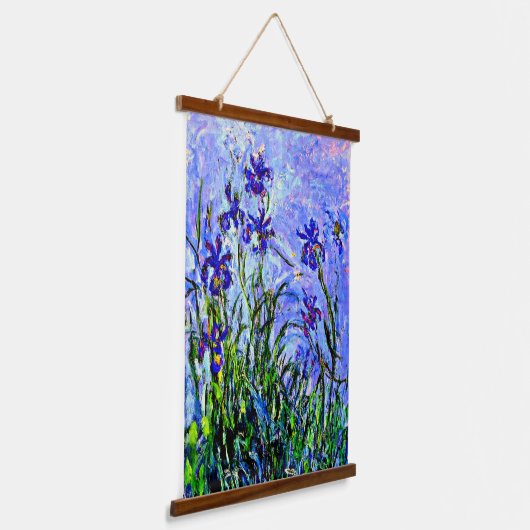 Lila IRIES van Claude Monet Hangend Wandkleed (Gebogen)