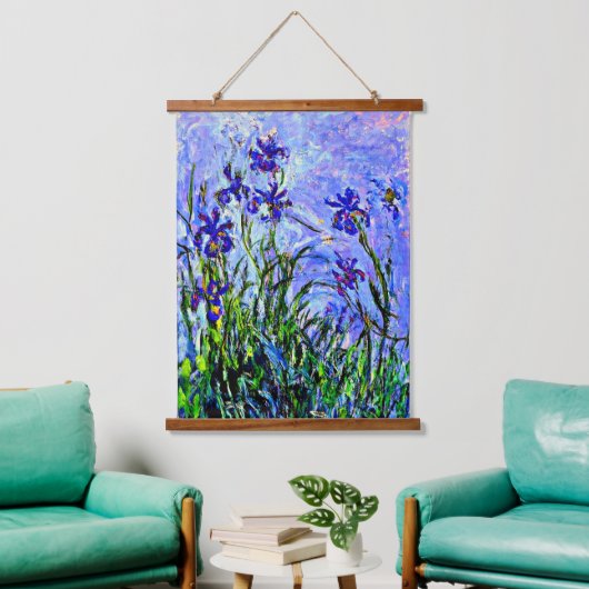 Lila IRIES van Claude Monet Hangend Wandkleed (Woonkamer)