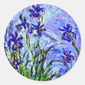 Lila IRIES van Claude Monet Ronde Sticker (Voorkant)