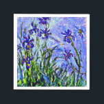 Lila IRIES van Claude Monet Servet<br><div class="desc">Bekende bloemenschilderij van Claude Monet,  Lila Irises.</div>