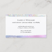 Lila iriserende parelachtige glitter wenkbrauwen visitekaartje (Achterkant)