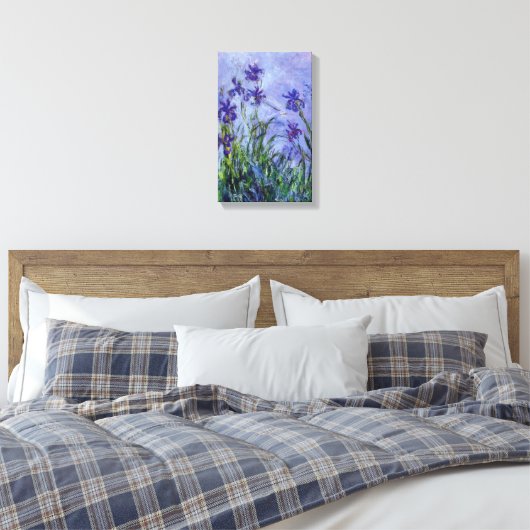 Lila Irises Claude Monet Fine Art Canvas Afdruk (Insitu (Slaapkamer))
