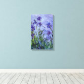 Lila Irises Claude Monet Fine Art Canvas Afdruk (Insitu (Houten vloer))