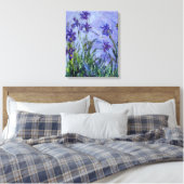 Lila Irises Monet Fine Art Canvas Afdruk (Insitu (Slaapkamer))