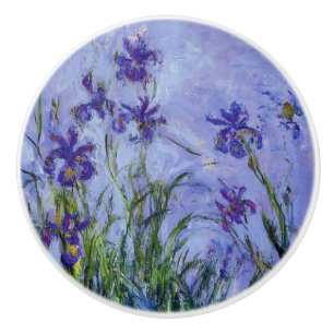 Lila Irises Monet Fine Art Keramische Knop