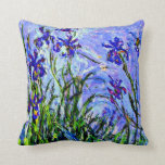 Lila Irises van Claude Monet, Kussen<br><div class="desc">Bekende bloemenschilderij van Claude Monet,  Lila Irises.</div>