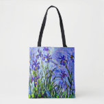 Lila Irises van Claude Monet, Tote Bag<br><div class="desc">Bekende bloemenschilderij van Claude Monet,  Lila Irises.</div>