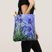 Lila Irises van Claude Monet, Tote Bag (Dichtbij)
