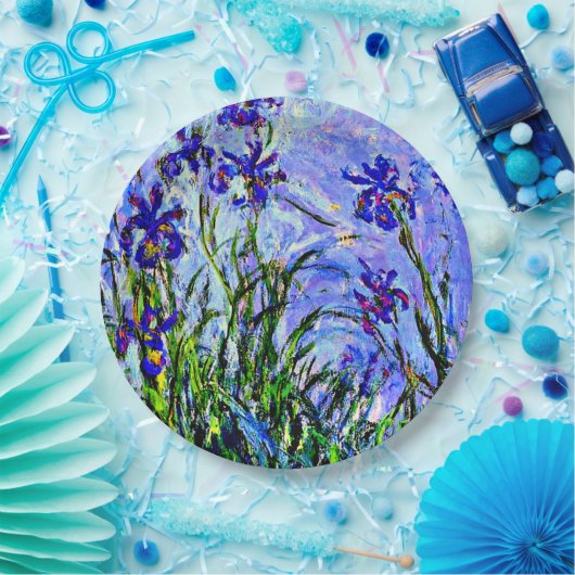Lila Irist fijne kunst door Claude Monet Papieren Bordje (Feest)