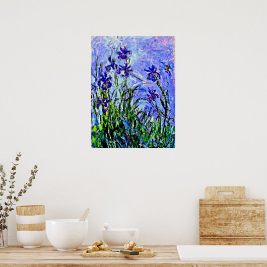 Lila Irist fijne kunst door Claude Monet, Poster (Keuken)