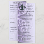 lila "iron fleur de lis" BRUILOFT PROGRAMMA Programmakaart (Voorkant / Achterkant)