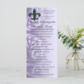 lila "iron fleur de lis" BRUILOFT PROGRAMMA Programmakaart (Staand voorkant)
