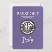 Lila Italië Paspoort bruiloft uitnodiging (Achterkant)