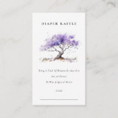 Lila Jacaranda Tree Luier Raffle Baby shower Informatiekaartje (Voorkant)