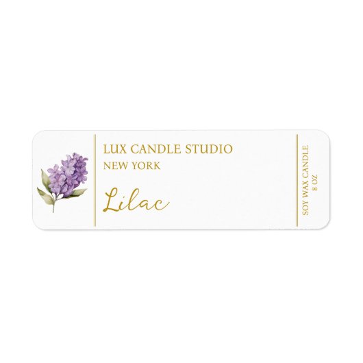 Lila kaarsetiket etiket (Voorkant)