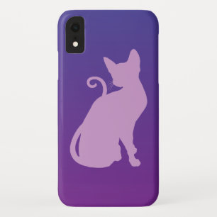 Lila kat op Paars iPhone XR Hoesje